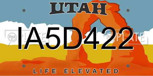 IA5D422 Utah License Plate