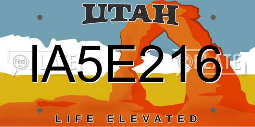 IA5E216 Utah License Plate