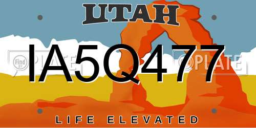 IA5Q477 Utah License Plate