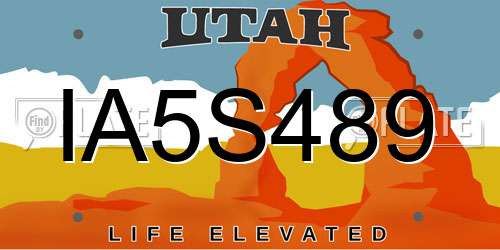 IA5S489 Utah License Plate