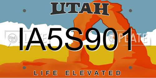 IA5S901 Utah License Plate