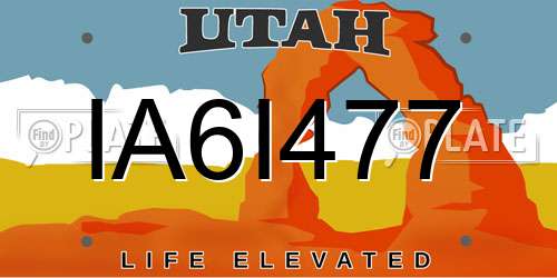 IA6I477 Utah License Plate