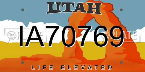 IA70769 Utah License Plate