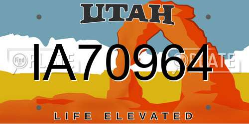 IA70964 Utah License Plate