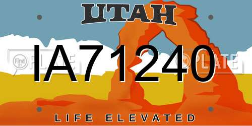 IA71240 Utah License Plate