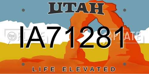 IA71281 Utah License Plate