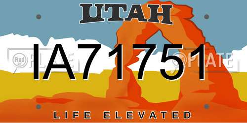 IA71751 Utah License Plate