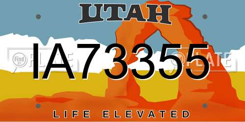 IA73355 Utah License Plate