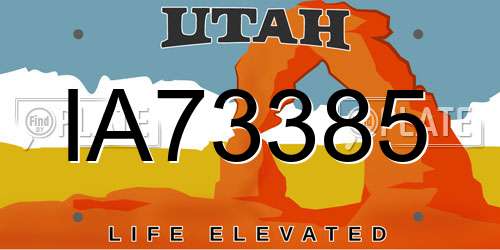 IA73385 Utah License Plate