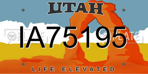 IA75195 Utah License Plate