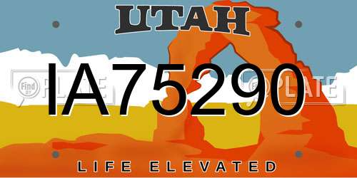 IA75290 Utah License Plate