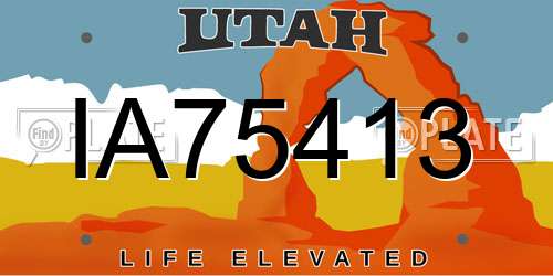 IA75413 Utah License Plate