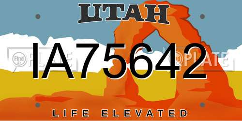 IA75642 Utah License Plate