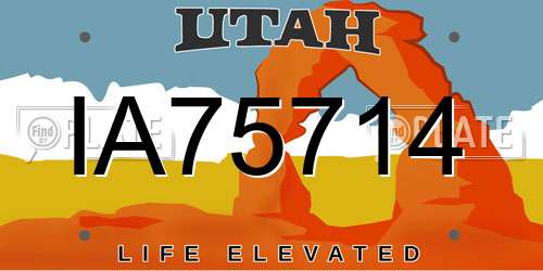 IA75714 Utah License Plate