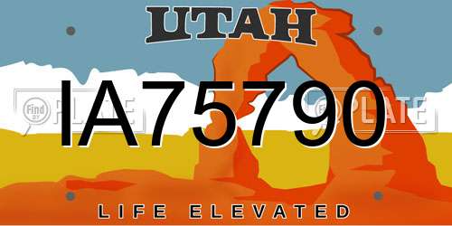 IA75790 Utah License Plate