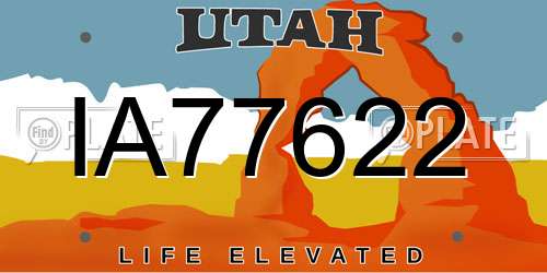 IA77622 Utah License Plate