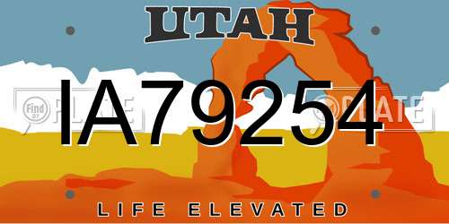 IA79254 Utah License Plate