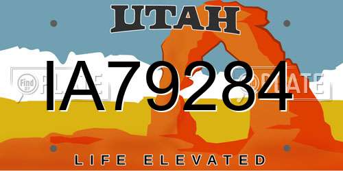 IA79284 Utah License Plate