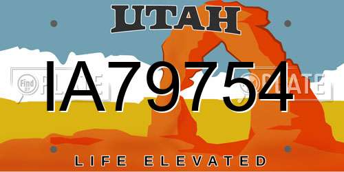 IA79754 Utah License Plate