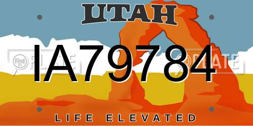 IA79784 Utah License Plate