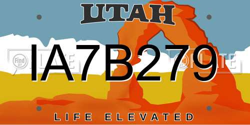 IA7B279 Utah License Plate