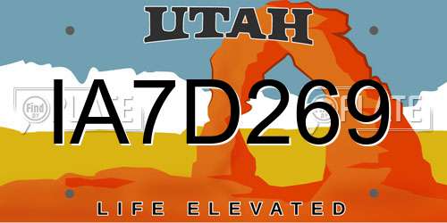 IA7D269 Utah License Plate