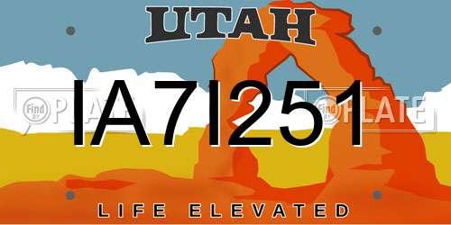 IA7I251 Utah License Plate