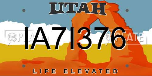 IA7I376 Utah License Plate