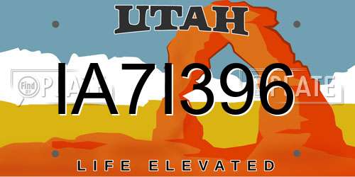 IA7I396 Utah License Plate