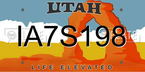 IA7S198 Utah License Plate