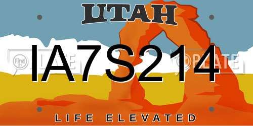 IA7S214 Utah License Plate