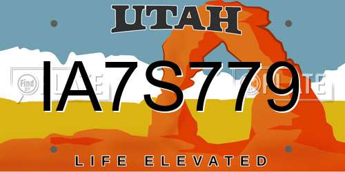 IA7S779 Utah License Plate