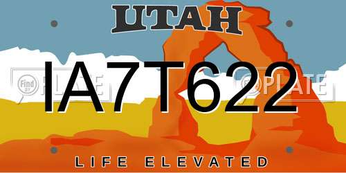 IA7T622 Utah License Plate