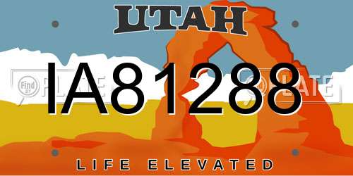 IA81288 Utah License Plate