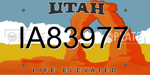 IA83977 Utah License Plate