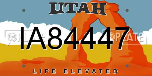 IA84447 Utah License Plate