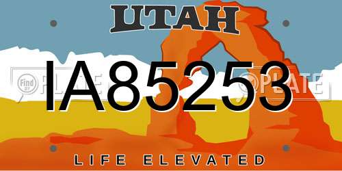 IA85253 Utah License Plate