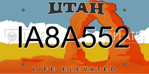 IA8A552 Utah License Plate