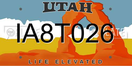 IA8T026 Utah License Plate