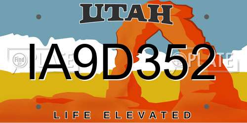 IA9D352 Utah License Plate