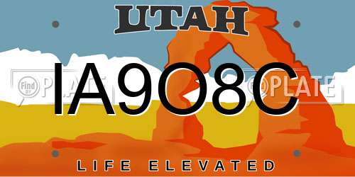 IA9O8C Utah License Plate