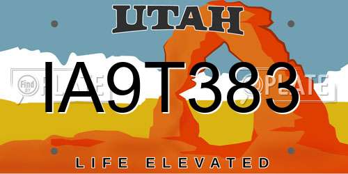 IA9T383 Utah License Plate