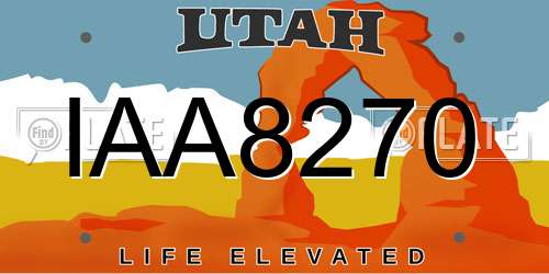 IAA8270 Utah License Plate