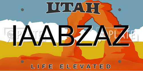 IAABZAZ Utah License Plate