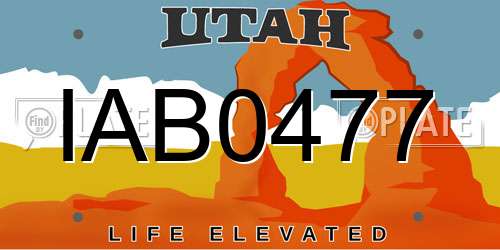 IAB0477 Utah License Plate