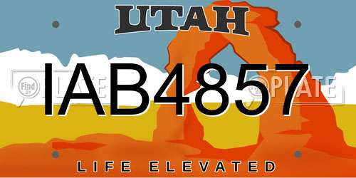 IAB4857 Utah License Plate