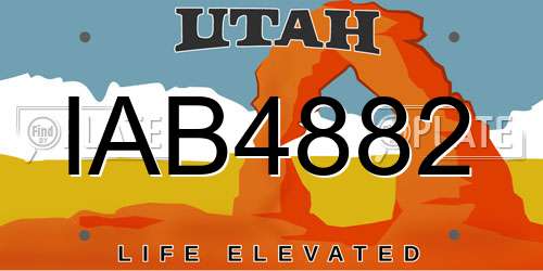 IAB4882 Utah License Plate