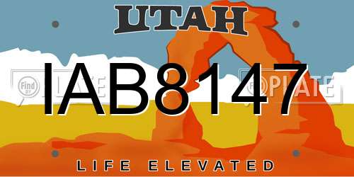 IAB8147 Utah License Plate