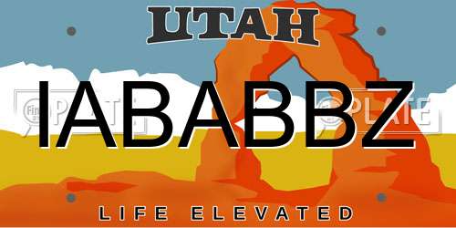 IABABBZ Utah License Plate
