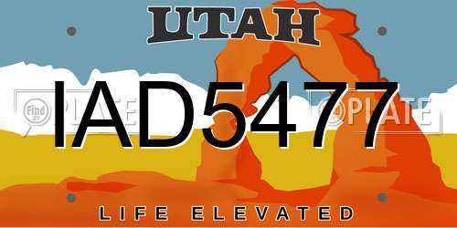 IAD5477 Utah License Plate